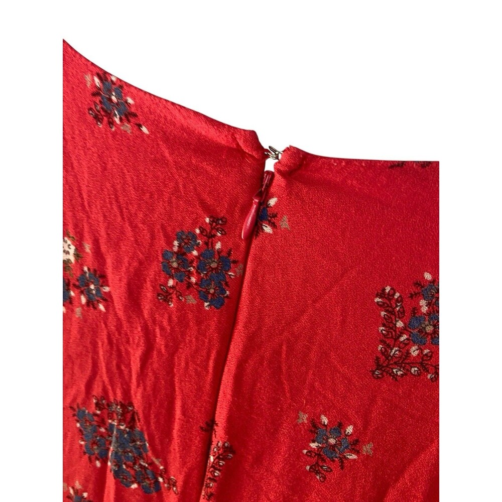 Old Navy Women Boho Floral Dress Size XL Red Peasant Festival Artisan Embroidery - Picture 7 of 13